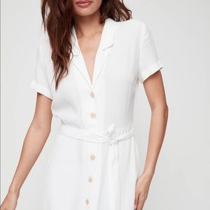 Aritzia Wilfred Lucene Shirt Dress White XS